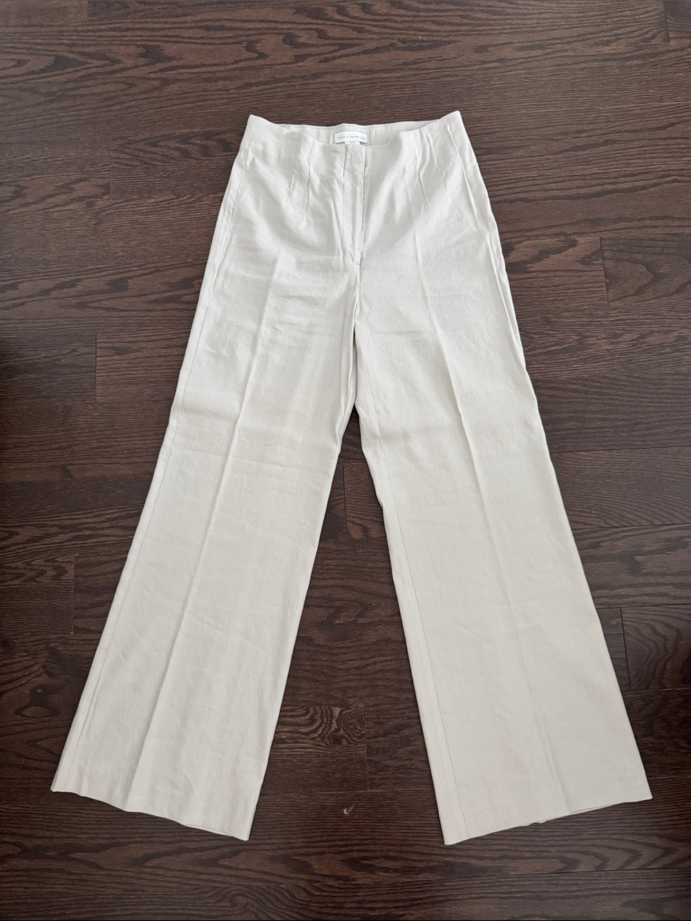 House of Harlow 1960 Cream Wide-Leg Trousers

Linen blend 
52% linen